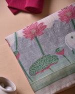 Load image into Gallery viewer, Soothing Pink Jamdani Muga Cotton Unstitched Suit Set