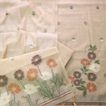 Load image into Gallery viewer, Minimalist Muse Beige Soft Muga Cotton Jamdani Unstitched Suit Set