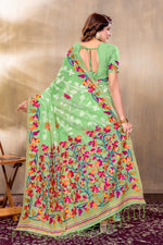 Load image into Gallery viewer, Suhani Green Cotton Jamdani Saree