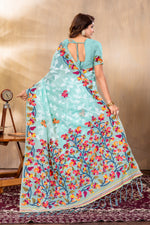 Load image into Gallery viewer, Suhani Sky Blue Cotton Jamdani Saree