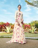 Load image into Gallery viewer, Aalekha Bone White Soft Cotton Jamdani Saree