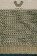 Load image into Gallery viewer, Aarvi Bondi Blue Zari Woven Design Banarasi Organza Saree