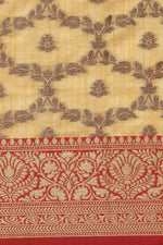 Load image into Gallery viewer, Aarya Canary Yellow Zari Woven Design Banarasi Pure Cotton Saree