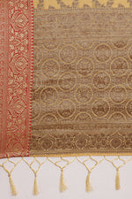 Load image into Gallery viewer, Aarya Canary Yellow Zari Woven Design Banarasi Pure Cotton Saree