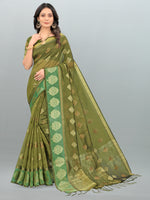 Load image into Gallery viewer, Aksaya Pickle Green Organza Saree