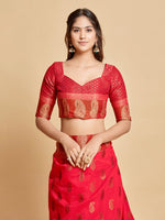 Load image into Gallery viewer, Avantika Fiery Rose Zari Woven Design Chanderi Cotton Saree