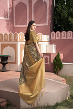Load image into Gallery viewer, Avika Brown Cotton Ikat Silk Saree