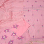 Load image into Gallery viewer, A Freakin Lotus Pink Jamdani Muga Silk Unstitched Suit Set