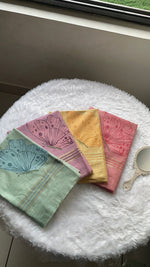 Load image into Gallery viewer, Butterfly Lavender Muga Cotton Unstitched Suit Set