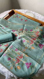 Load image into Gallery viewer, Heritage Looms Sky Blue Viscose Cotton Unstitched Suit Set