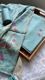 Load image into Gallery viewer, Heritage Looms Sky Blue Viscose Cotton Unstitched Suit Set