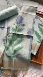 Load image into Gallery viewer, Ethereal Weaves Sky Blue Soft Cotton Unstitched Suit Set