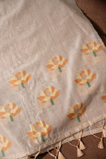 Load image into Gallery viewer, Simply Floral Beige & Mustard Cotton Unstitched Suit Set