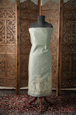 Load image into Gallery viewer, Elysian Weaves Sky Blue Jamdani Muga Cotton Unstitched Suit Set
