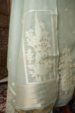 Load image into Gallery viewer, Elysian Weaves Sky Blue Jamdani Muga Cotton Unstitched Suit Set