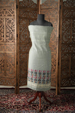 Load image into Gallery viewer, Threads & Tales Sky Blue Jamdani Muga Cotton Unstitched Suit Set