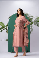 Load image into Gallery viewer, Silk & Stories Pink Viscose Cotton Stitched Suit Sets