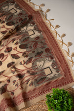 Load image into Gallery viewer, Celestial Cotton Beige Jamdani Muga Cotton Unstitched Suit Set