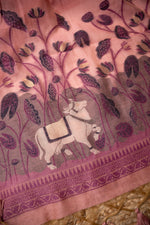 Load image into Gallery viewer, Celestial Cotton Pink Jamdani Muga Cotton Unstitched Suit Set