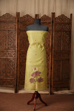 Load image into Gallery viewer, Contemporary Cow Green Muga Cotton Jamdani Unstitched Suit Set