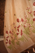 Load image into Gallery viewer, Bovine Chic Peach Muga Cotton Jamdani Unstitched Suit Set