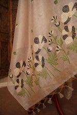 Load image into Gallery viewer, Bovine Chic Grey Muga Cotton Jamdani Unstitched Suit Set