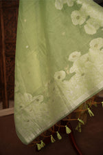 Load image into Gallery viewer, Simply Chic Green Muga Cotton Jamdani Unstitched Suit Set