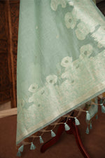 Load image into Gallery viewer, Simply Chic Sky Blue Muga Cotton Jamdani Unstitched Suit Set