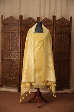 Load image into Gallery viewer, Simply Chic Yellow Muga Cotton Jamdani Unstitched Suit Set