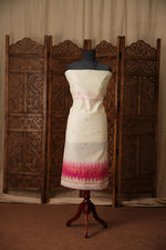 Load image into Gallery viewer, Everyday Elegance White & Pink Muga Cotton Unstitched Suit Set