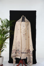 Load image into Gallery viewer, Desert Bloom Beige Muslin Cotton Unstitched Suit Set