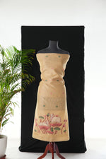 Load image into Gallery viewer, Contemporary Florals Beige Muga Cotton Pichwai Jamdani Unstitched Suit Set