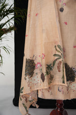 Load image into Gallery viewer, Sun-Kissed Peachy Peach Linen Unstitched Suit Set