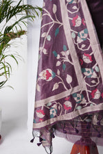 Load image into Gallery viewer, Rich Hues Wine Soft Cotton Jamdani Unstitched Suit Set