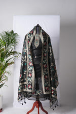 Load image into Gallery viewer, Rich Hues Black Soft Cotton Jamdani Unstitched Suit Set