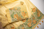 Load image into Gallery viewer, Trendy Tales Yellow Cotton Unstitched Suit Set