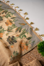 Load image into Gallery viewer, Trendy Tales Beige Cotton Unstitched Suit Set