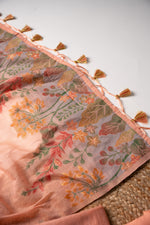 Load image into Gallery viewer, Trendy Tales Peach Cotton Unstitched Suit Set