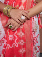 Load image into Gallery viewer, Red & White Chanderi Cotton Saree For Durga Puja