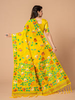 Load image into Gallery viewer, Karvaah Blissful Yellow Cotton Jamdani Saree