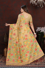 Load image into Gallery viewer, Karvaah Beige Cotton Jamdani Saree