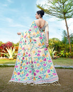 Load image into Gallery viewer, Karvaah Off-White Soft Cotton Jamdani Saree