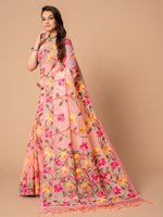 Load image into Gallery viewer, Karvaah Rose Pink Cotton Jamdani Saree