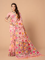 Load image into Gallery viewer, Karvaah Rose Pink Cotton Jamdani Saree