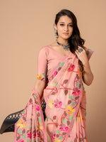 Load image into Gallery viewer, Karvaah Rose Pink Cotton Jamdani Saree