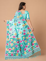 Load image into Gallery viewer, Karvaah Sky Blue Cotton Jamdani Saree