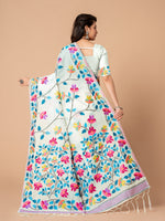 Load image into Gallery viewer, Karvaah White Cotton Jamdani Saree