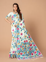 Load image into Gallery viewer, Karvaah White Cotton Jamdani Saree