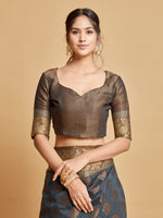 Load image into Gallery viewer, Kashvi Mouse Grey Zari Woven Design Chanderi Cotton Saree