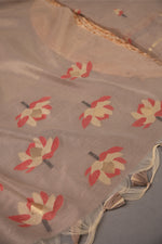 Load image into Gallery viewer, A Freakin Lotus Brown Jamdani Muga Silk Unstitched Suit Set